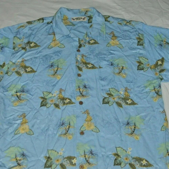 Hawaiian Tropic Hula Girl Island Palms Blue Mens - Picture 2 of 4